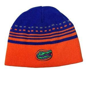 Florida Gators Beanie Hat Orange Blue Knit Embroidered Logo Men's headwear